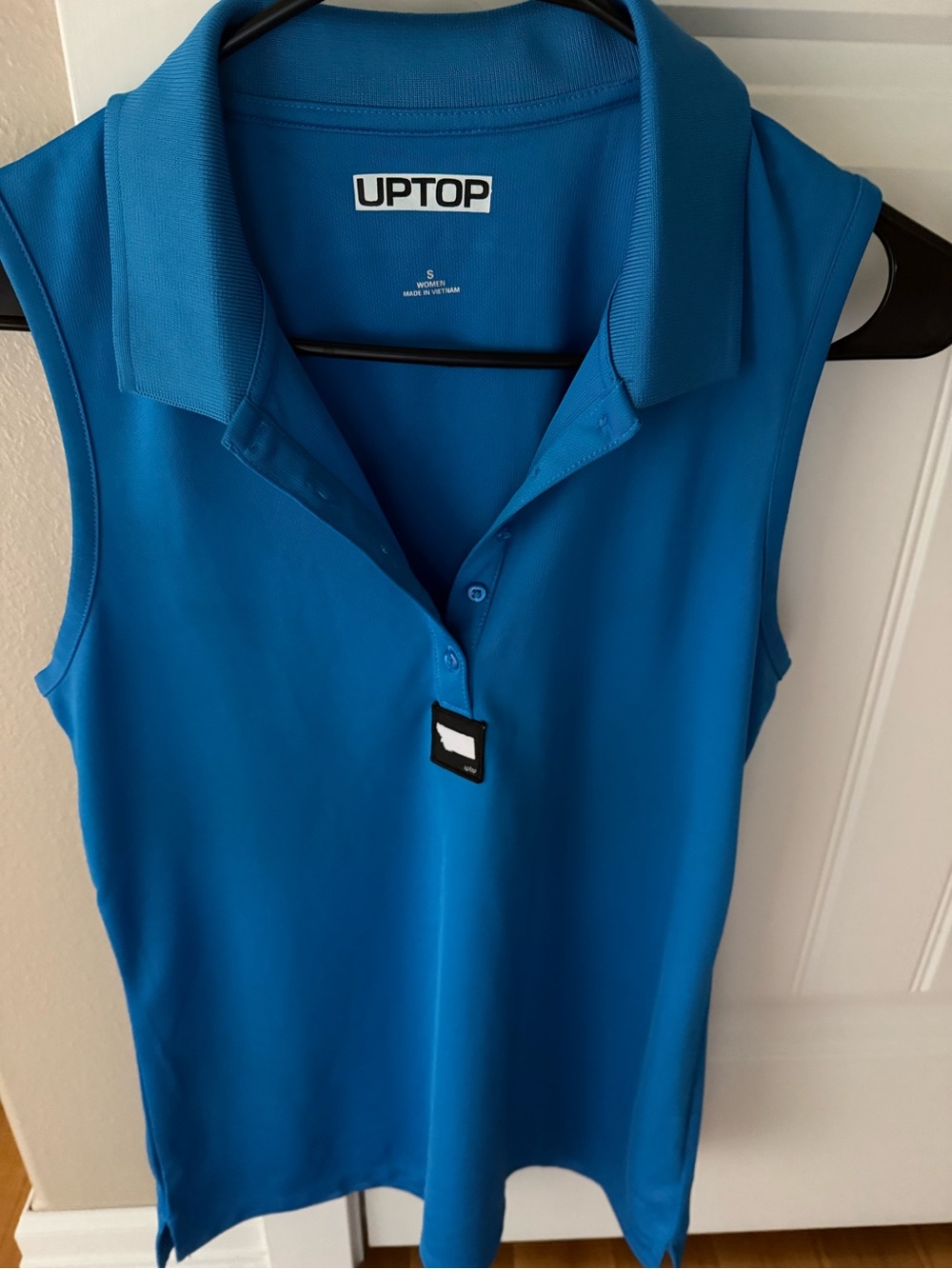 Uptop Montana Women's Sleeveless Polo Tank in Bright Blue